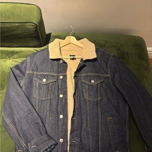 GAP Men's Denim Jacket with Sherpa Lining
